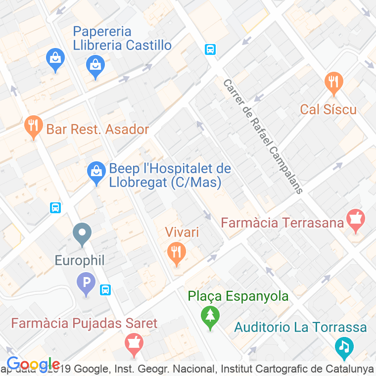 Código Postal calle Claret en Hospitalet de Llobregat,l'