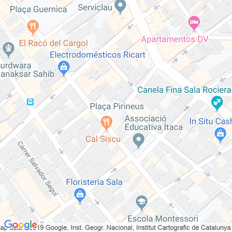 Código Postal calle Pirineus, plaça en Hospitalet de Llobregat,l'