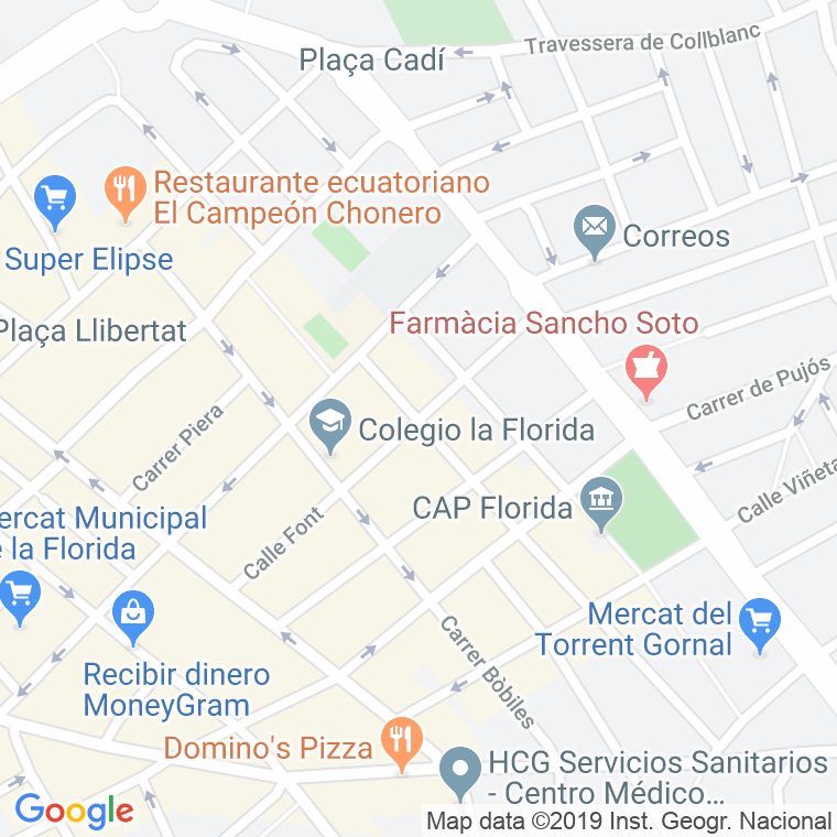 Código Postal calle Font, plaça (Impares Del 1 Al Final)  (Pares Del 2 Al Final) en Hospitalet de Llobregat,l'