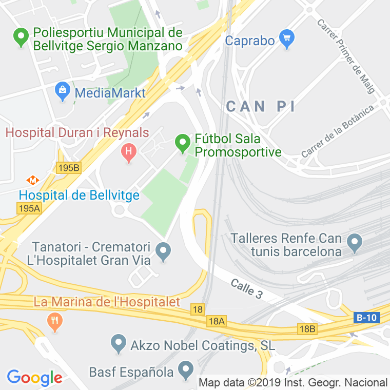 Código Postal calle Antiga Del Prat, carretera en Hospitalet de Llobregat,l'