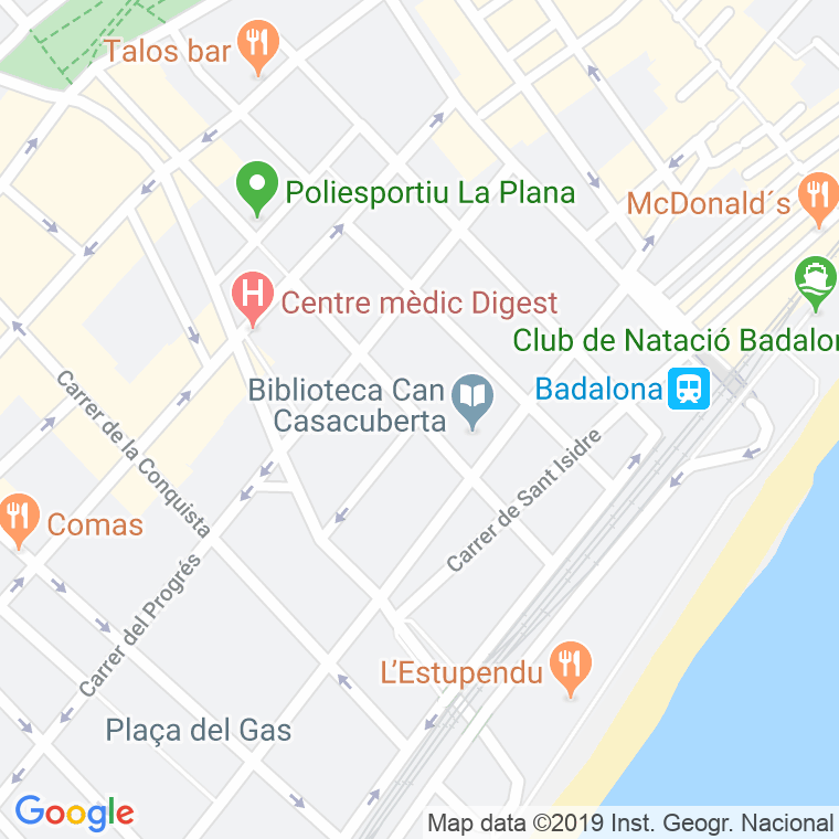 Código Postal calle Ventos Mir, passatge en Badalona