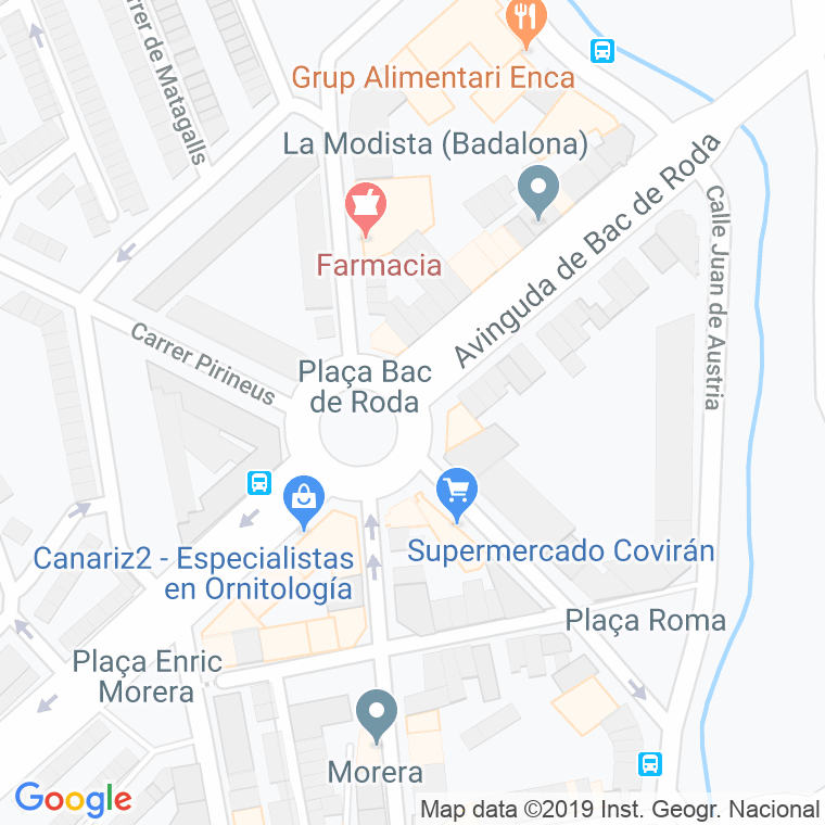 Código Postal calle Bac De Roda, plaça en Badalona