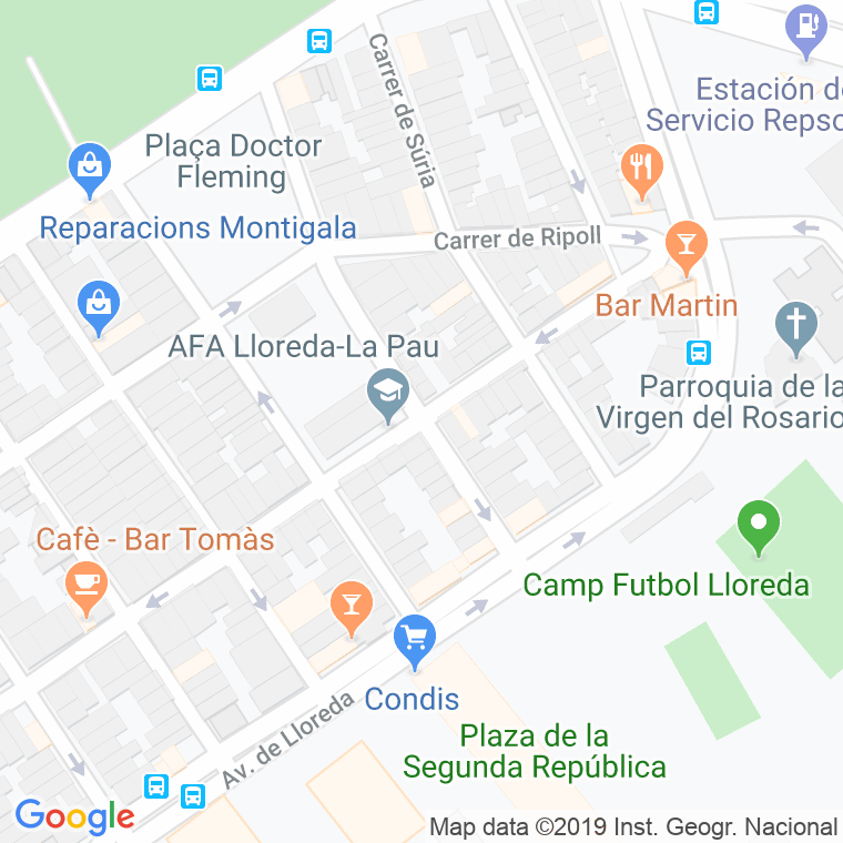 Código Postal calle Figueres en Badalona