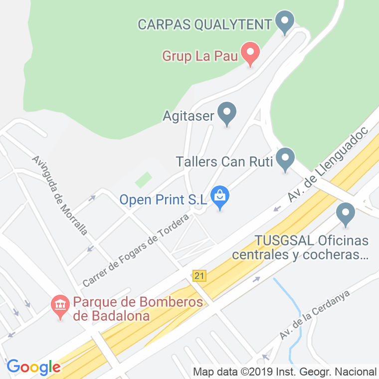 Código Postal calle Fogars De Tordera en Badalona