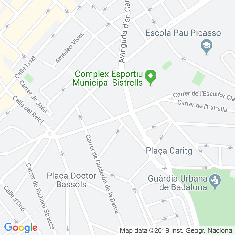 Código Postal calle General Morages en Badalona