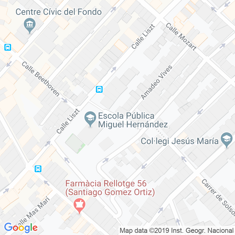 Código Postal calle Miguel Hernandez en Badalona