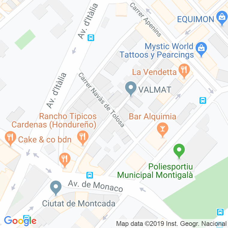 Código Postal calle Navas De Tolosa en Badalona