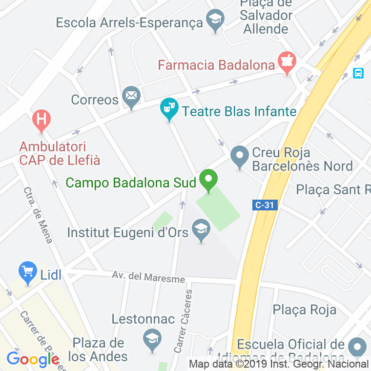 Código Postal calle Huelva en Badalona