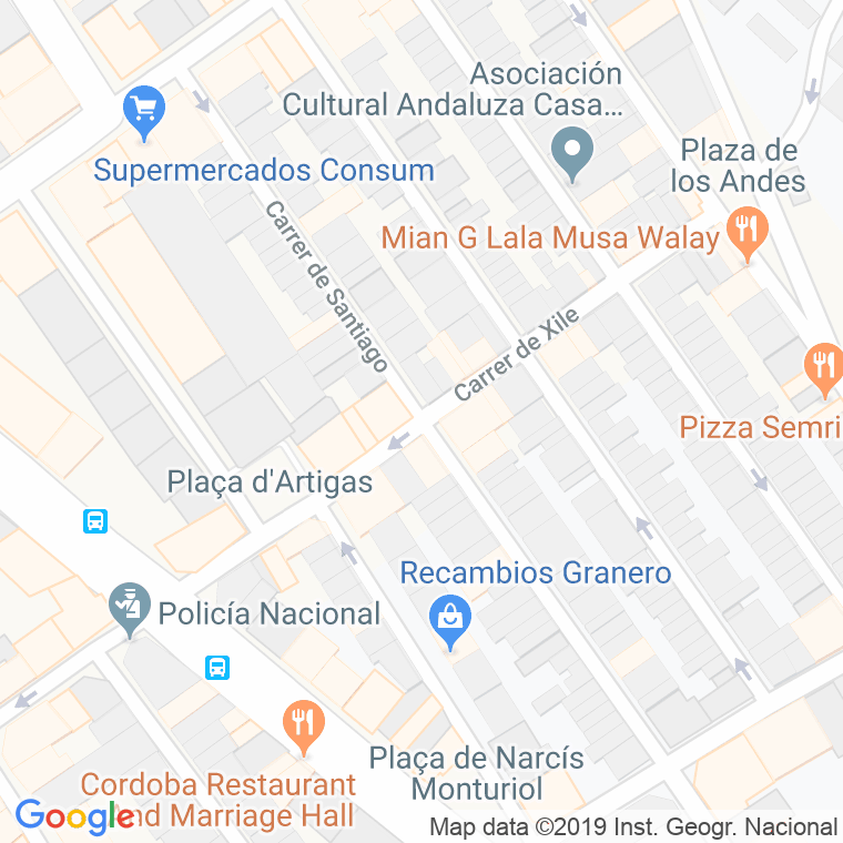 Código Postal calle Santiago en Badalona