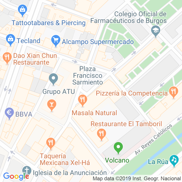 Código Postal calle Francisco Sarmiento, plaza (Impares Del 1 Al Final)  (Pares Del 2 Al Final) en Burgos