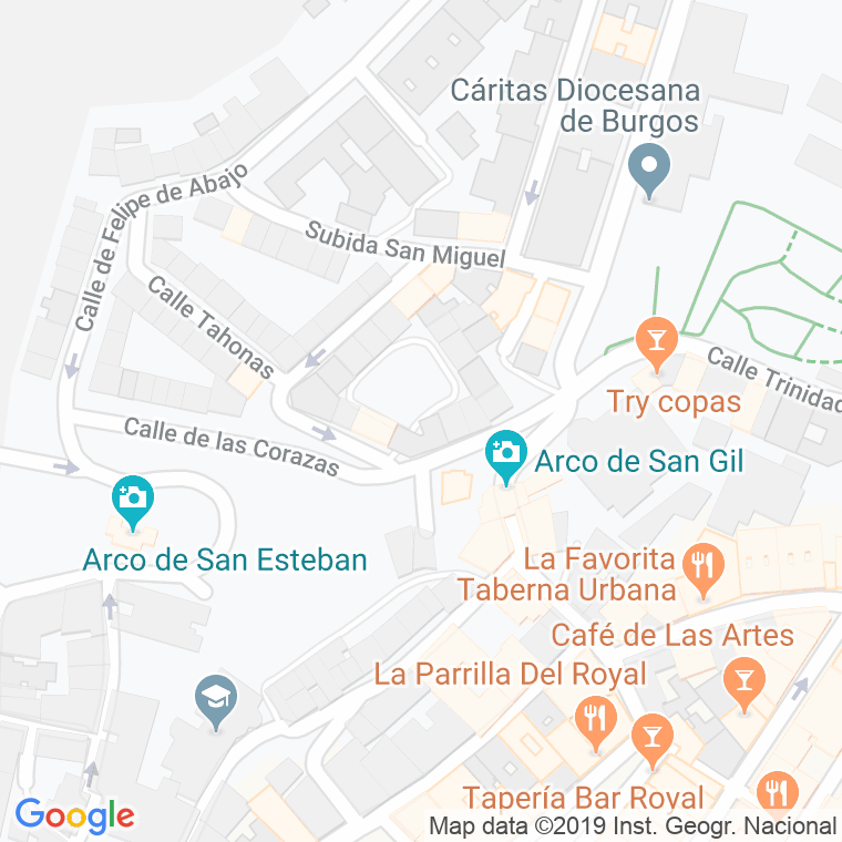 Código Postal calle Corralon De Las Tahonas en Burgos