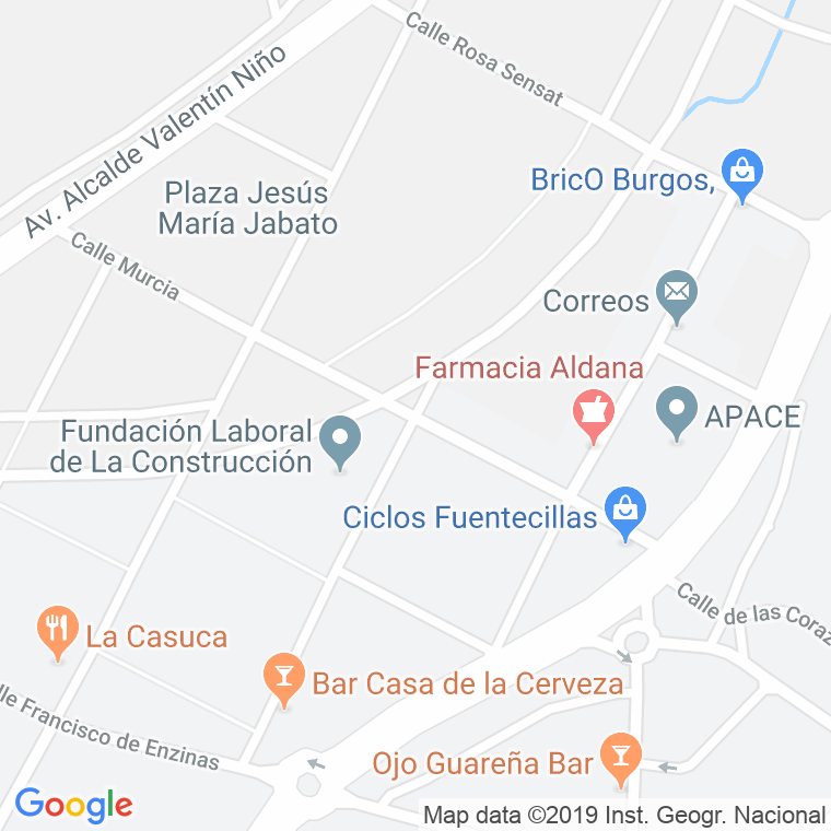 Código Postal calle Murcia en Burgos