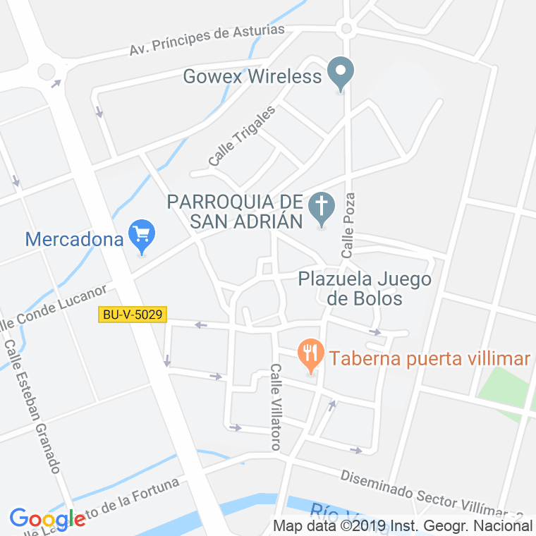 Código Postal calle Estrecha (Barrio De Villimar) en Burgos