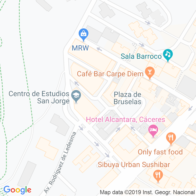 Código Postal calle Gante, plaza en Cáceres