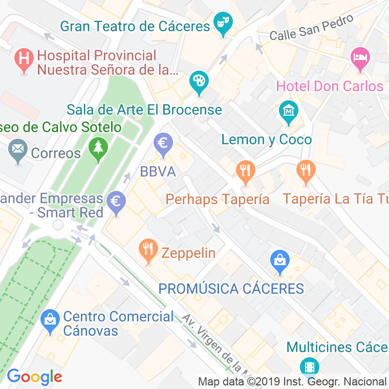 Código Postal calle Aperadores en Cáceres