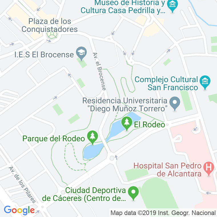 Código Postal calle Brocense, Del, avenida en Cáceres