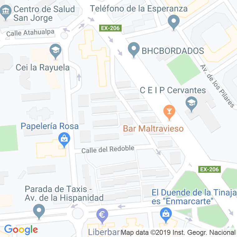 Código Postal calle Pinar en Cáceres