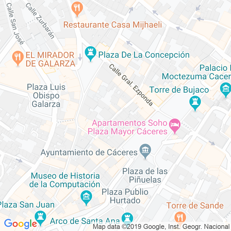 Código Postal calle Cruz en Cáceres