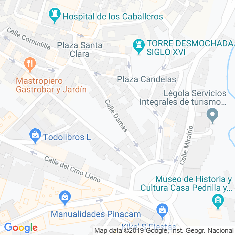 Código Postal calle Damas en Cáceres