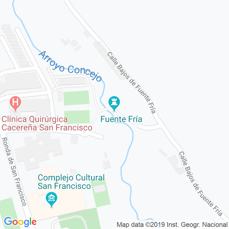 Código Postal calle Fuente Fria en Cáceres