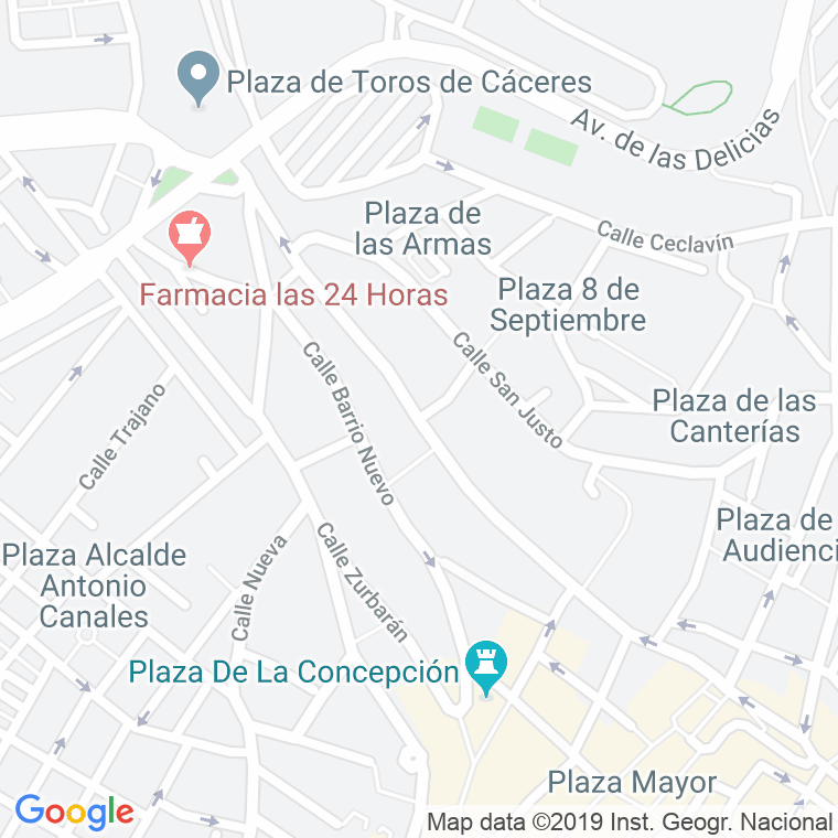 Código Postal calle General Margallo en Cáceres