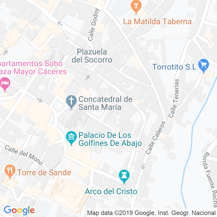 Código Postal calle Gloria en Cáceres