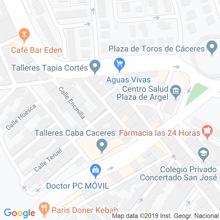 Código Postal calle Encina en Cáceres