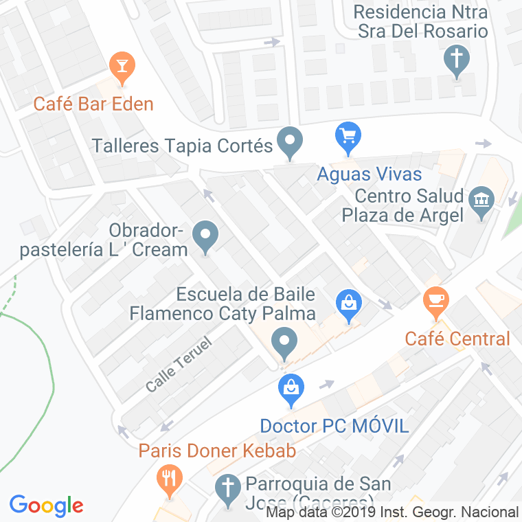 Código Postal calle Encinilla en Cáceres