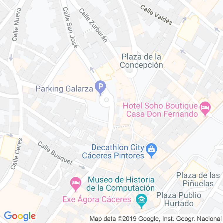 Código Postal calle Obispo Galarza, plaza en Cáceres