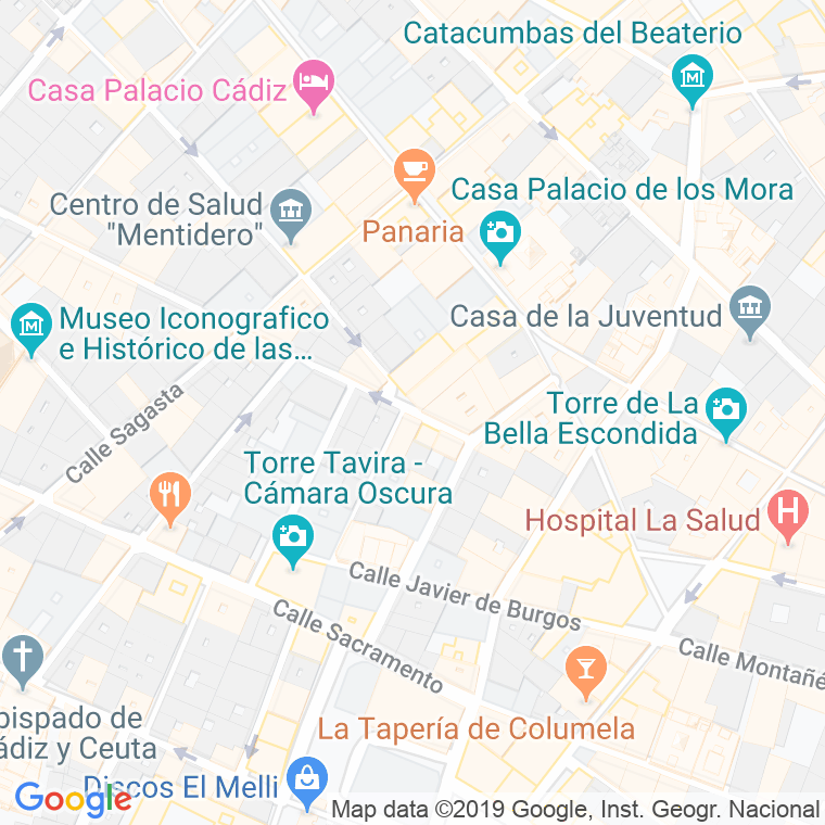 Código Postal calle Gaspar Del Pino, plaza en Cádiz