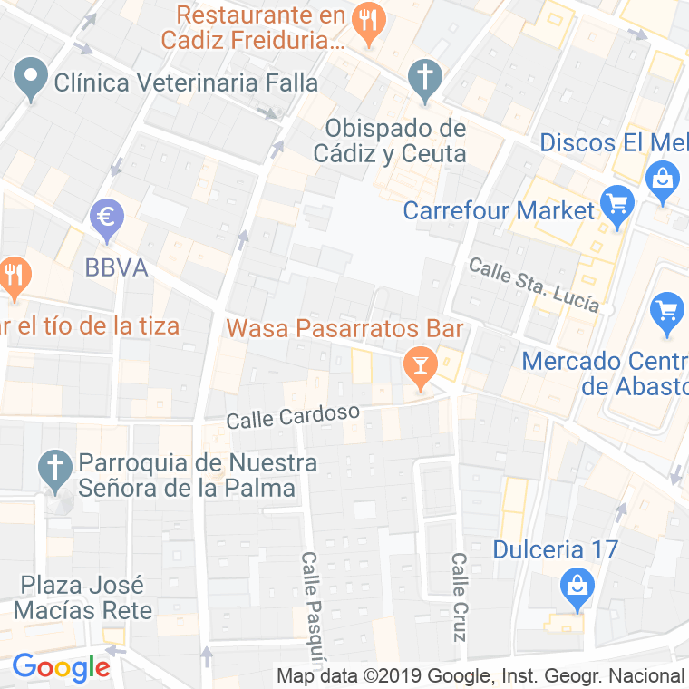 Código Postal calle Maria De Arteaga en Cádiz