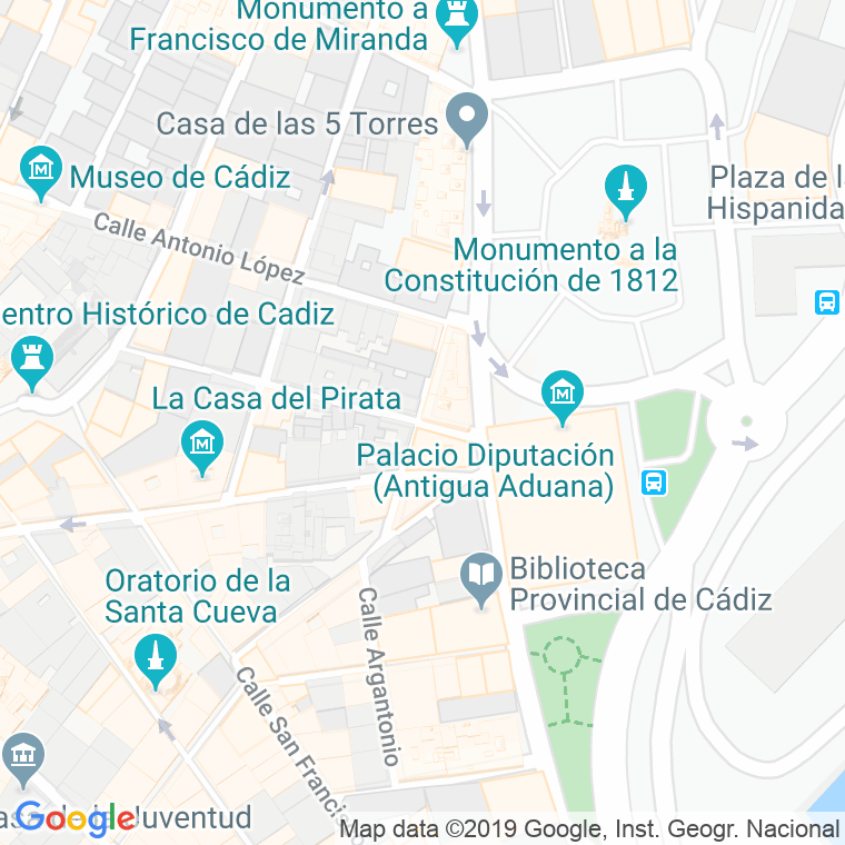 Código Postal calle Doctor Zurita en Cádiz
