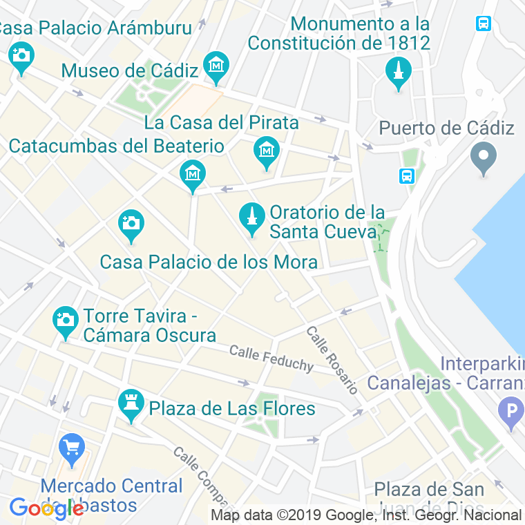 Código Postal calle Rosario   (Impares Del 1 Al 43)  (Pares Del 2 Al 20) en Cádiz