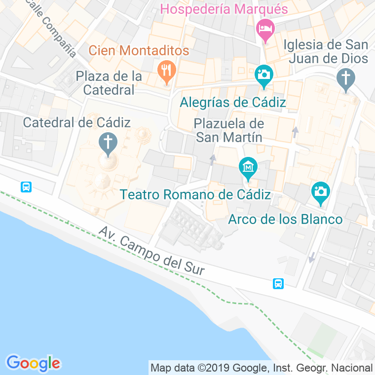 Código Postal calle Fray Felix, plaza en Cádiz