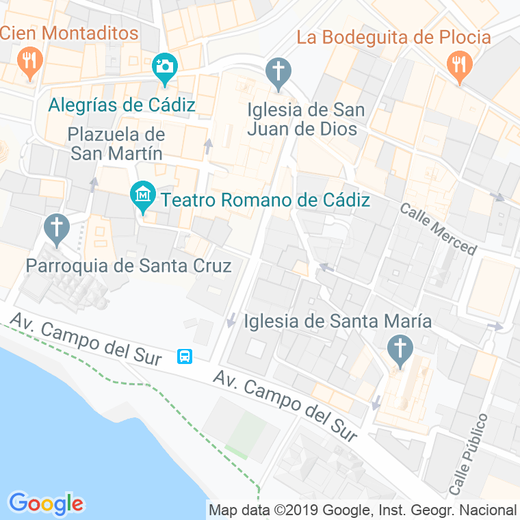 Código Postal calle Obispo Felix Soto en Cádiz