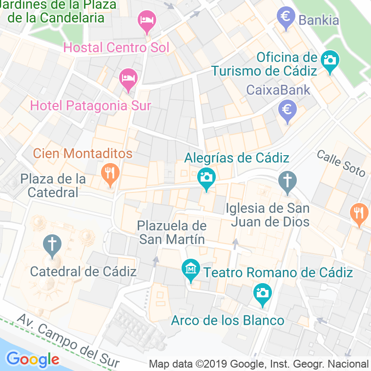 Código Postal calle Pelota en Cádiz