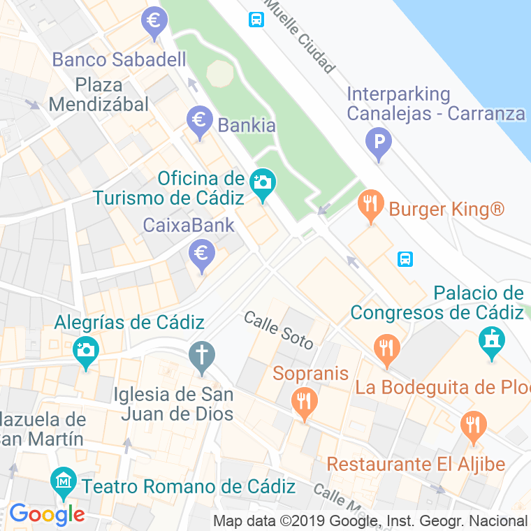Código Postal calle San Juan De Dios, plaza en Cádiz