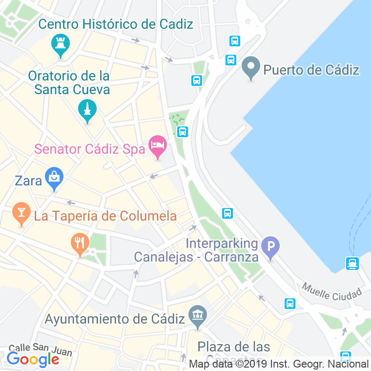 Código Postal calle Ramon De Carranza, avenida en Cádiz
