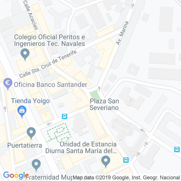 Código Postal calle San Severiano, plaza (Impares Del 1 Al Final)  (Pares Del 2 Al Final) en Cádiz