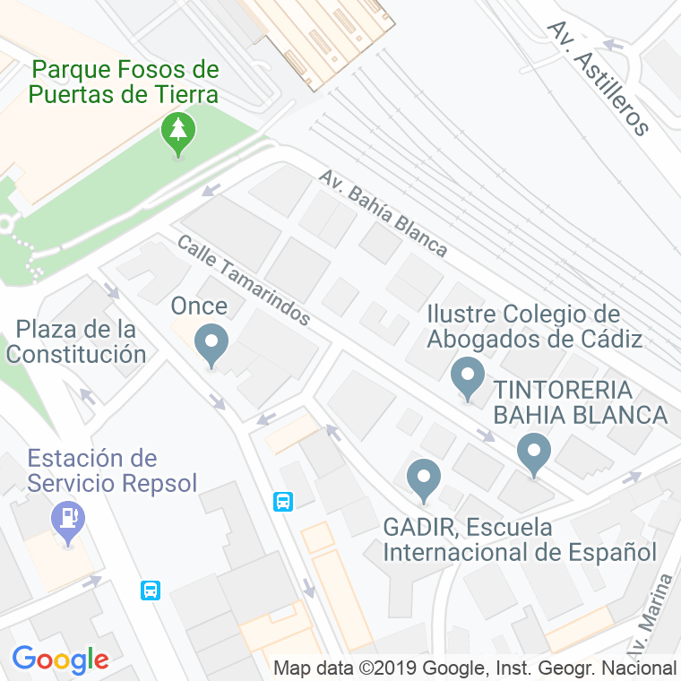 Código Postal calle Tamarindos en Cádiz