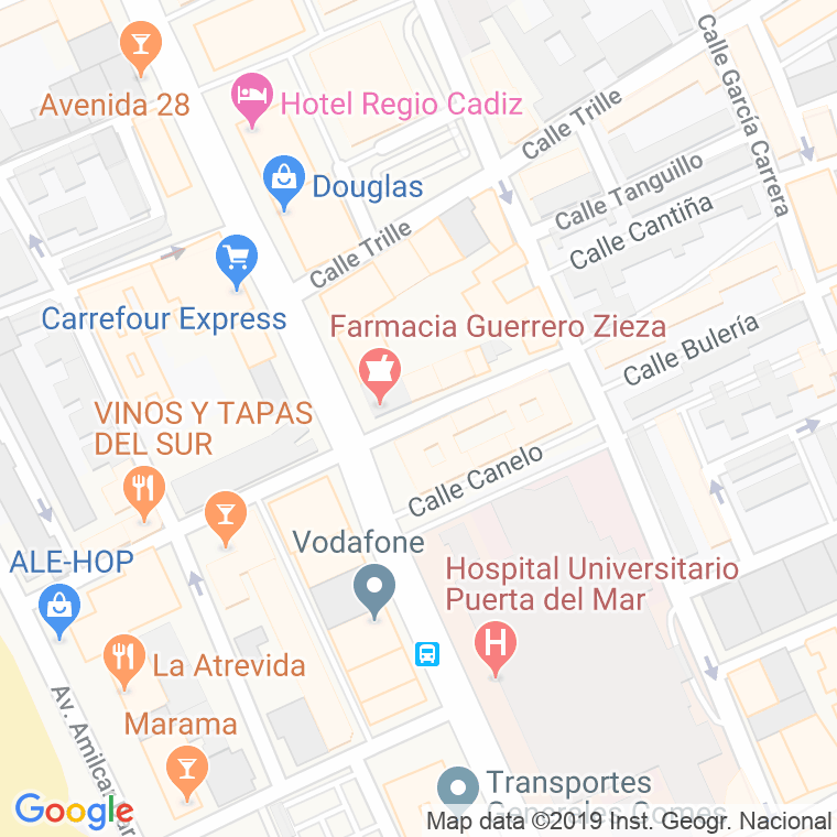 Código Postal calle Fernandez Ballesteros en Cádiz
