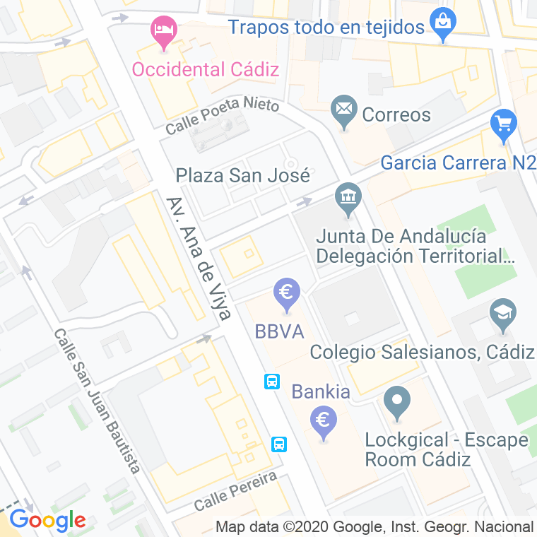 Código Postal calle Julio Cesar en Cádiz