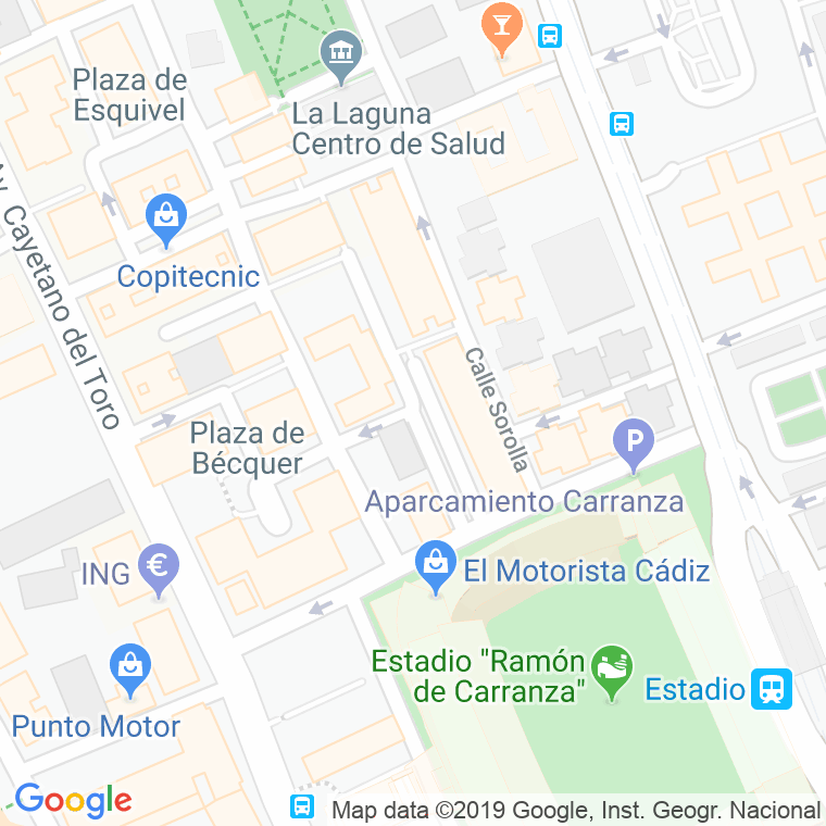 Código Postal calle Pintor Francisco Prieto en Cádiz