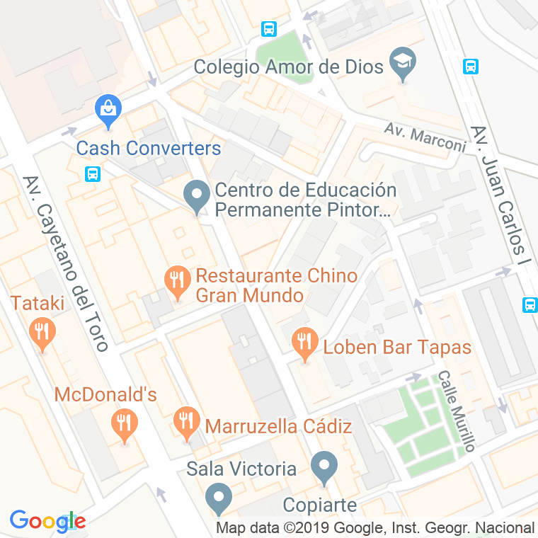 Código Postal calle Santa Teresa De Jesus en Cádiz