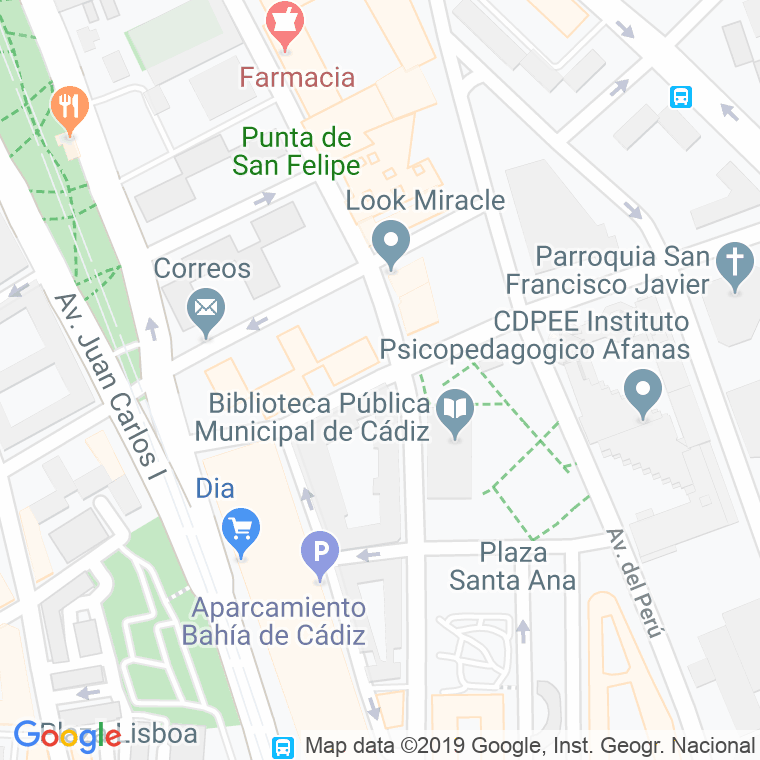 Código Postal calle Garcia Gamero en Cádiz