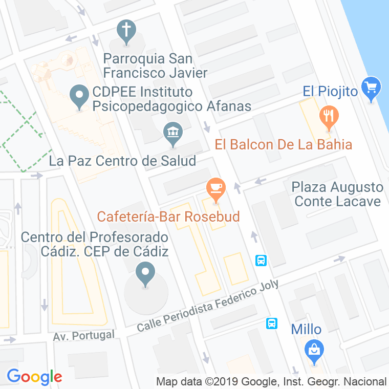 Código Postal calle Geronimo De La Concepcion en Cádiz