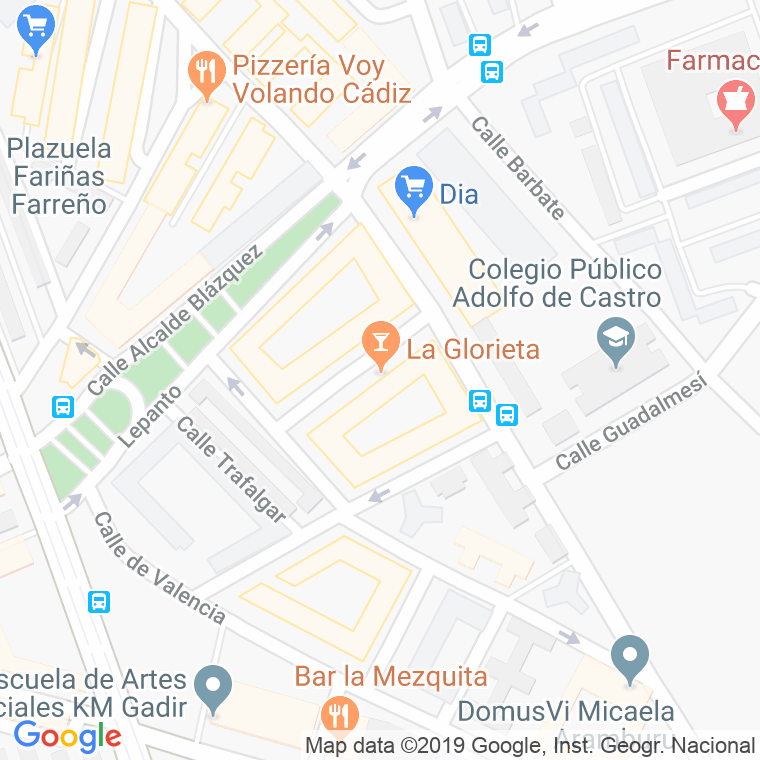 Código Postal calle Pablo Iglesias, glorieta en Cádiz