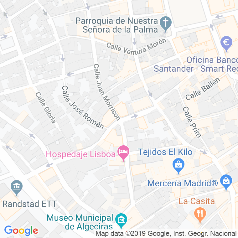 Código Postal calle Juan Morrison en Algeciras