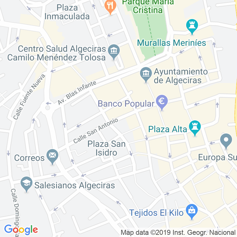 Código Postal calle San Antonio en Algeciras