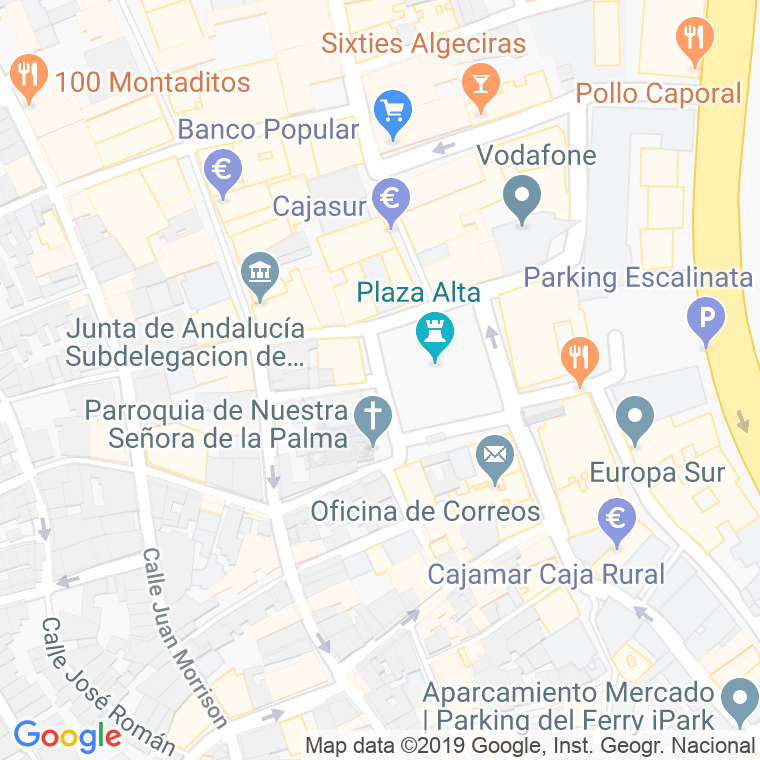 Código Postal calle Santisimo en Algeciras
